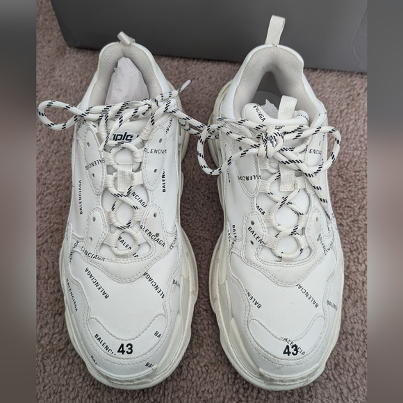 Balenciaga Vitello Nappato Sneakers White sz 43 / US men's 10 - Picture 2 of 8